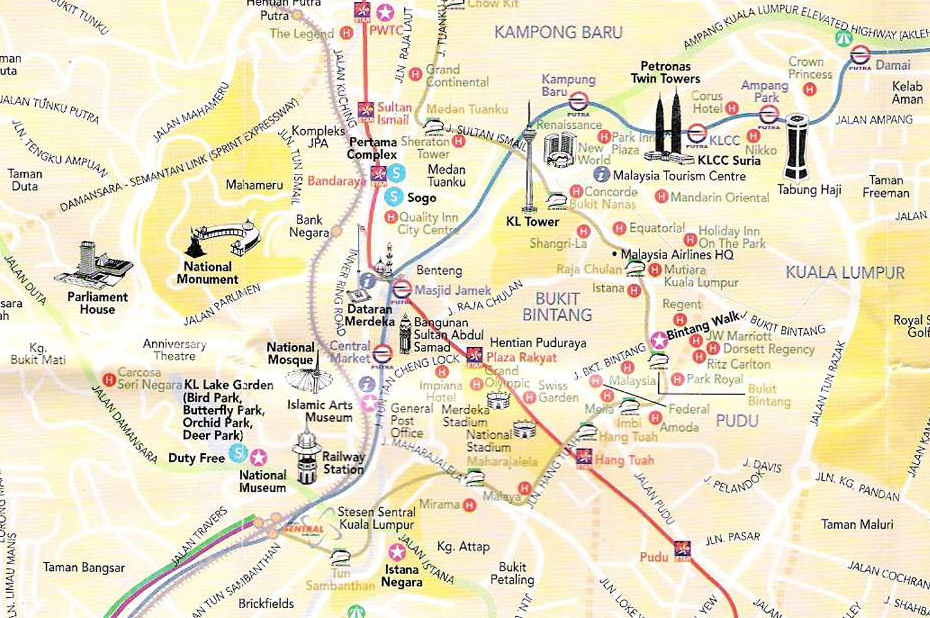 map of Kuala Lumpur landmarks